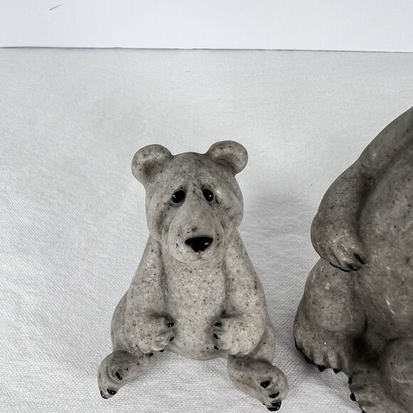 Vintage Bear Figurines Quarry Critters Set Of 2 Billy & Boo Cabin Decor - Picture 9 of 12